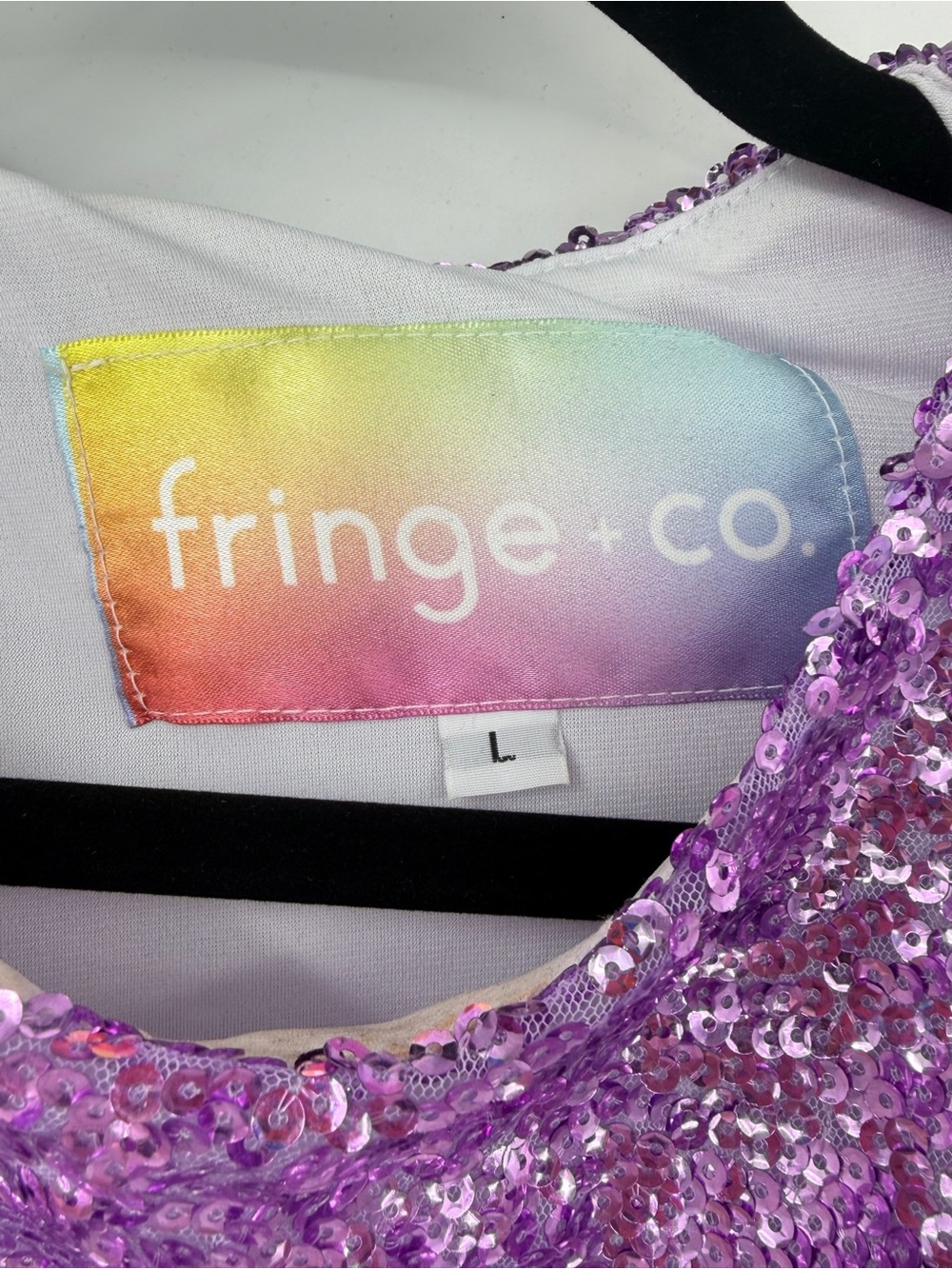 Fringe + co lavender sequin cropped  top - Picture 4 of 5